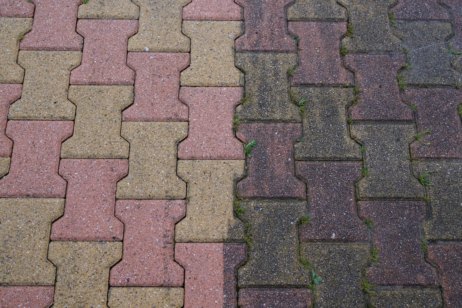Block paving with clean, refilled joints