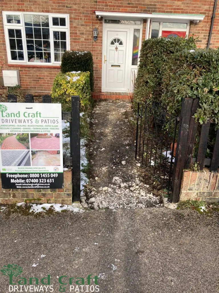 Old path cleared ready for new paving